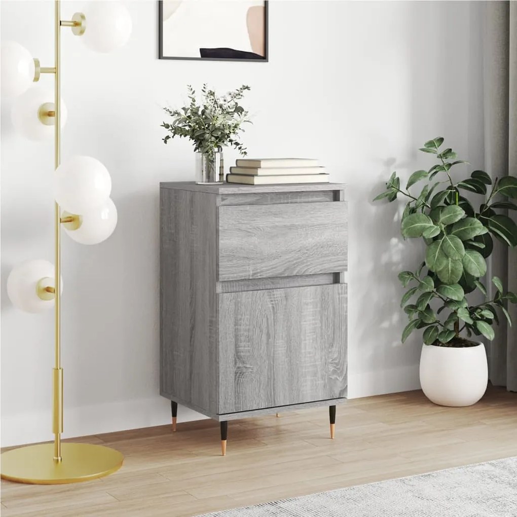 831144 vidaXL Бюфет сив сонома 40x35x70 см инженерно дърво
