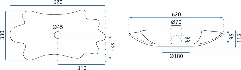 Умивалник за плот Rea Infinity + Изпускателен клапан Click-Clack
