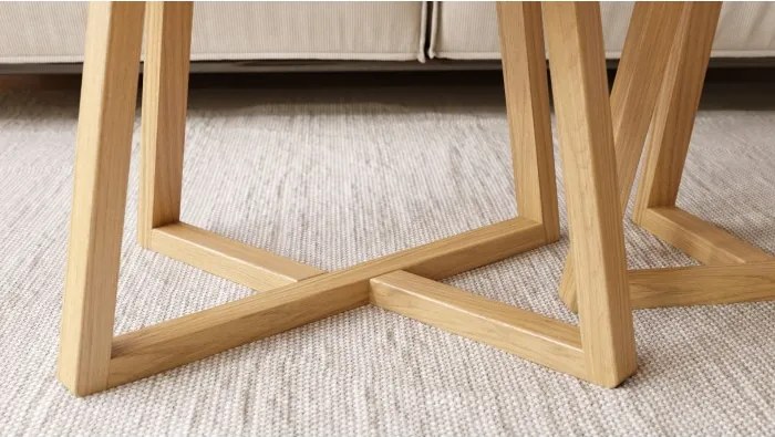 OASIS Естествен дъб - КОМПЛЕКТ 2 КРЪГЛИ ХОЛНИ МАСИ Ø80/60 cm МОДЕРНИ ДЪРВЕНИ