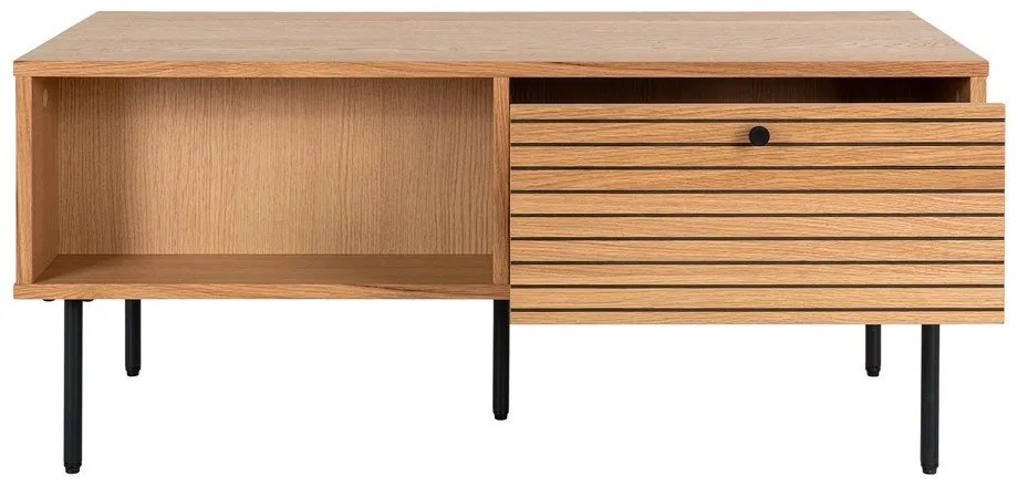 Масичка за кафе с дъбов плот в естествен цвят 50x100 cm Kyoto – House Nordic