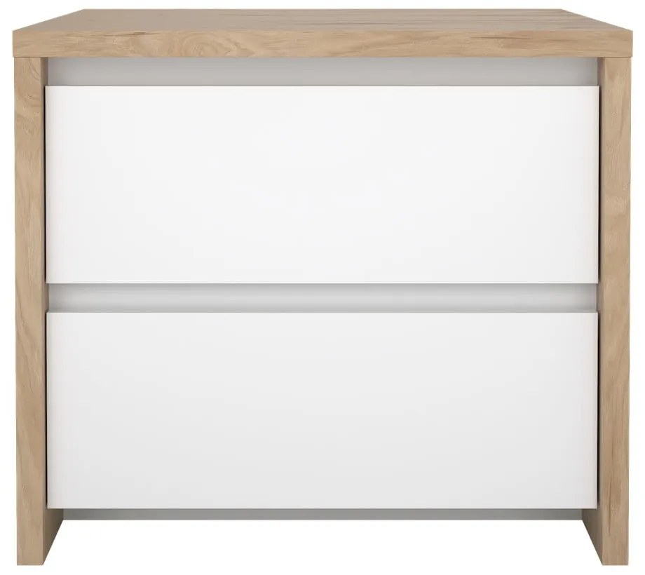 Нощно шкафче в бял и естествен цвят Next – Tvilum
