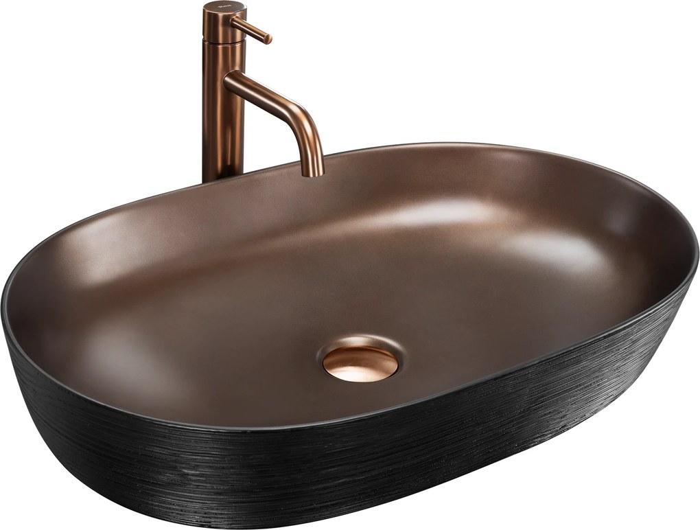 Умивалник за плот Rea CLEO 61 Copper Bush / Black