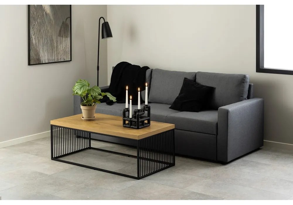 Масичка за кафе с дъбов плот в естествен цвят 60x120 cm Strington – Actona