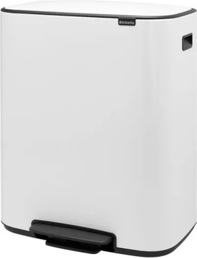 Кош за боклук Brabantia Bo Pedal 1003188, 2x30 л, Плавно затваряне, Противоплъзгаща основа, Бял