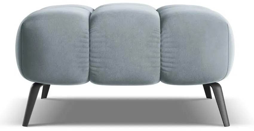 Светлосиня кадифена табуретка Nalu – Makamii