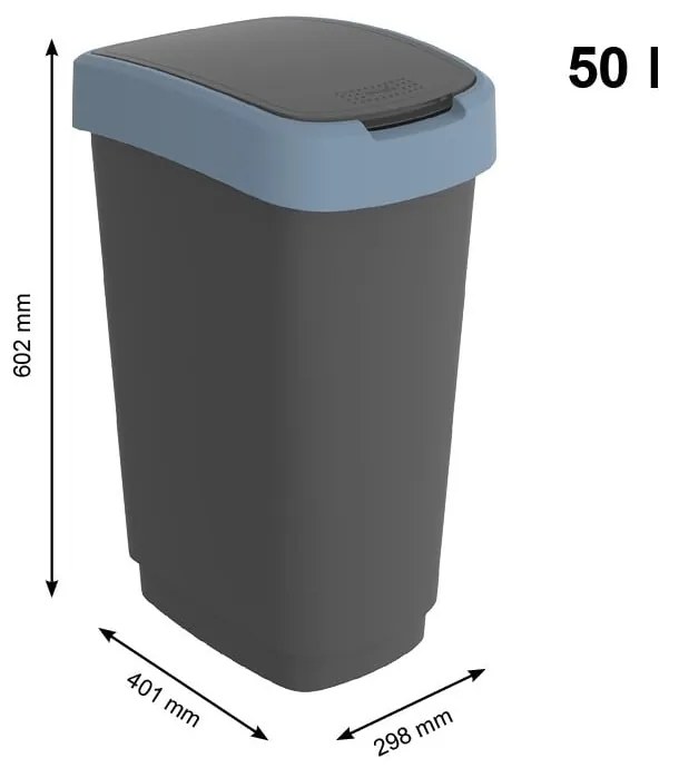 Кошче за отпадъци от рециклирана пластмаса 50 L Twist - Rotho