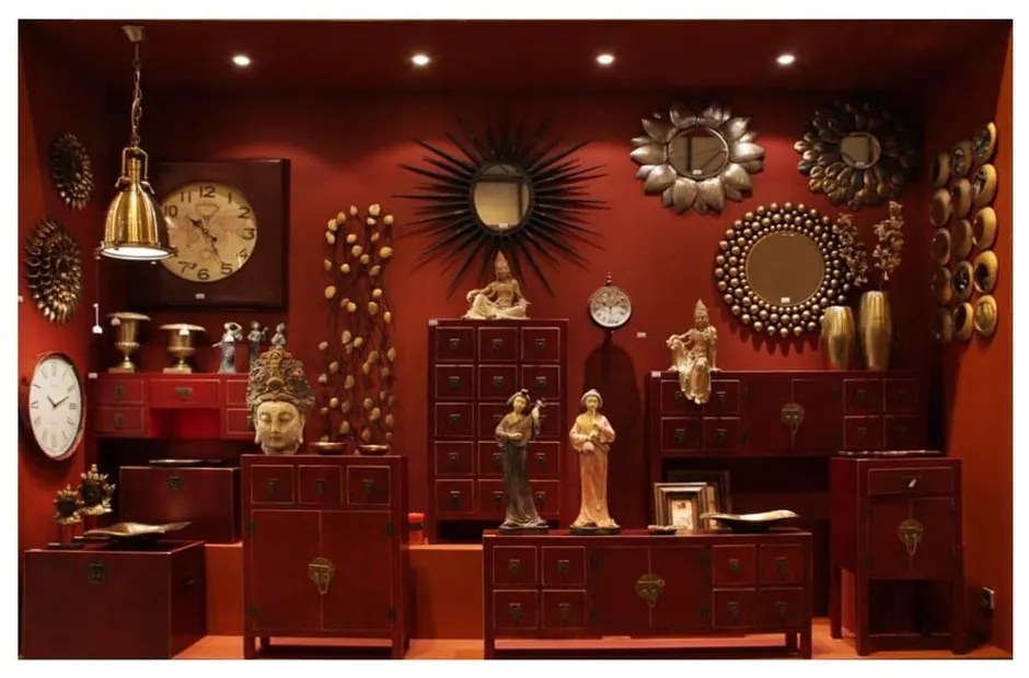 Червен нисък скрин 130x50,5 cm Oriente – Ixia