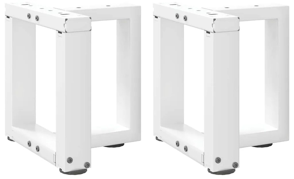 4013001 vidaXL Крака за масичка за кафе, Т-образни, 2 бр., бели, 30x25x(30-31) см, стомана