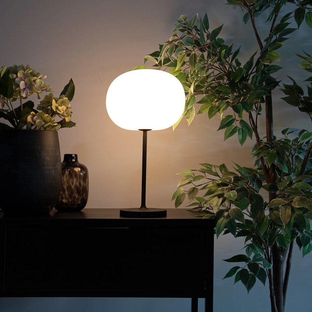 Модерна настолна лампа бяла акумулаторна - Maloi