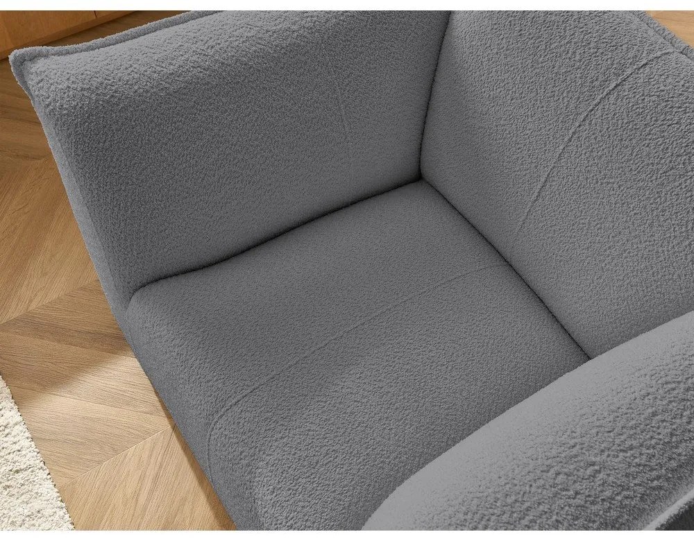 Тъмносиво кресло от прежда с примки от букле Giorgia – Bobochic Paris