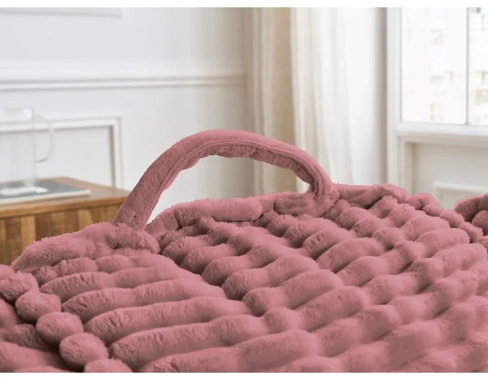 Розов пуф от рипсено кадифе Socrate – Bobochic Paris