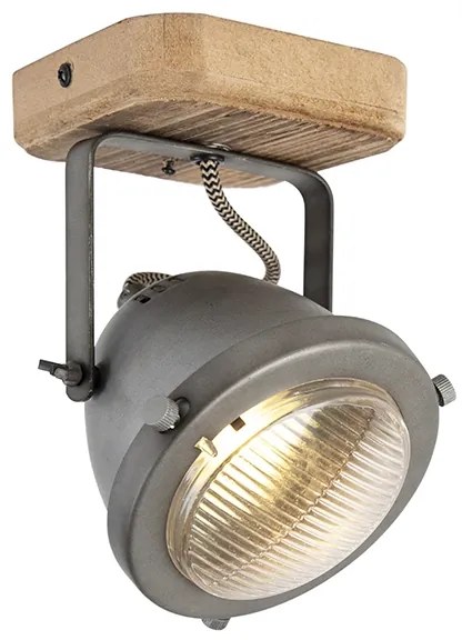 Индустриален прожектор стомана с дърво наклоняем - Emado