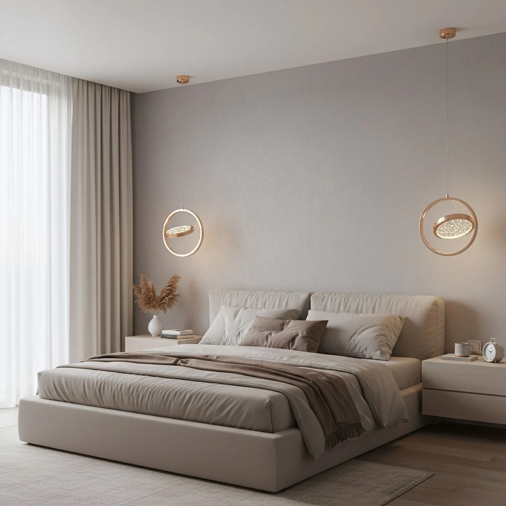 Висяща Кристална Лампа LHJ106-1CP LIGHT ROSE GOLD