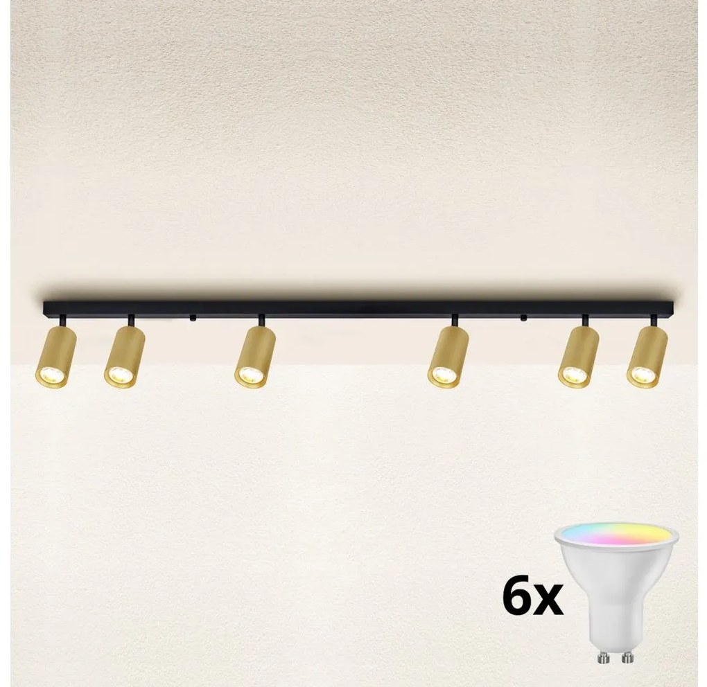 Brilagi - LED димируемо точково осветително тяло SELE GOLDEN 6xGU10/6,5W/230V черно/златно