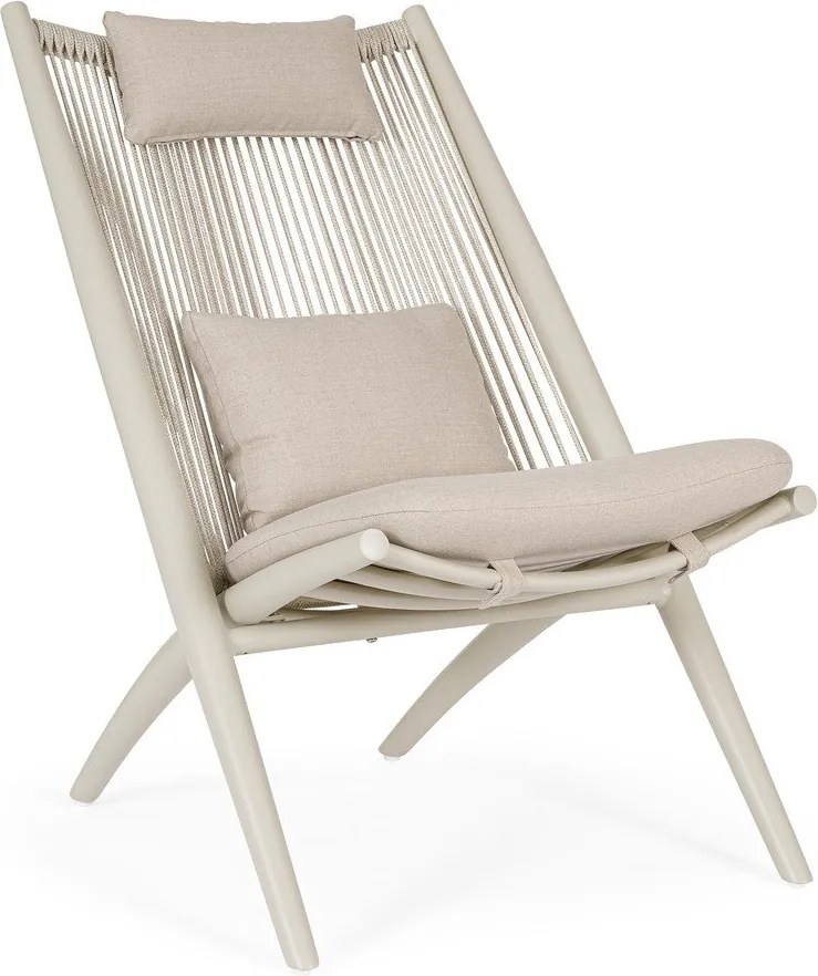 Бежов метален градински стол Aloha – Bizzotto