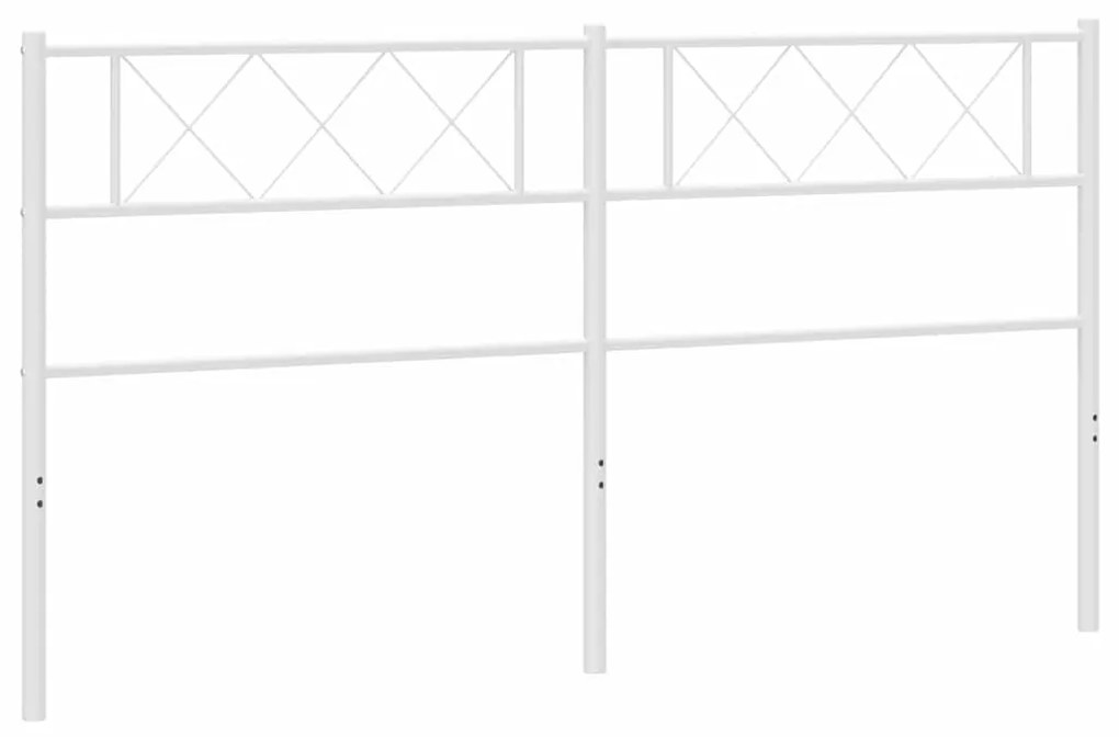 372363 vidaXL Метална табла за глава, бяла, 193 см