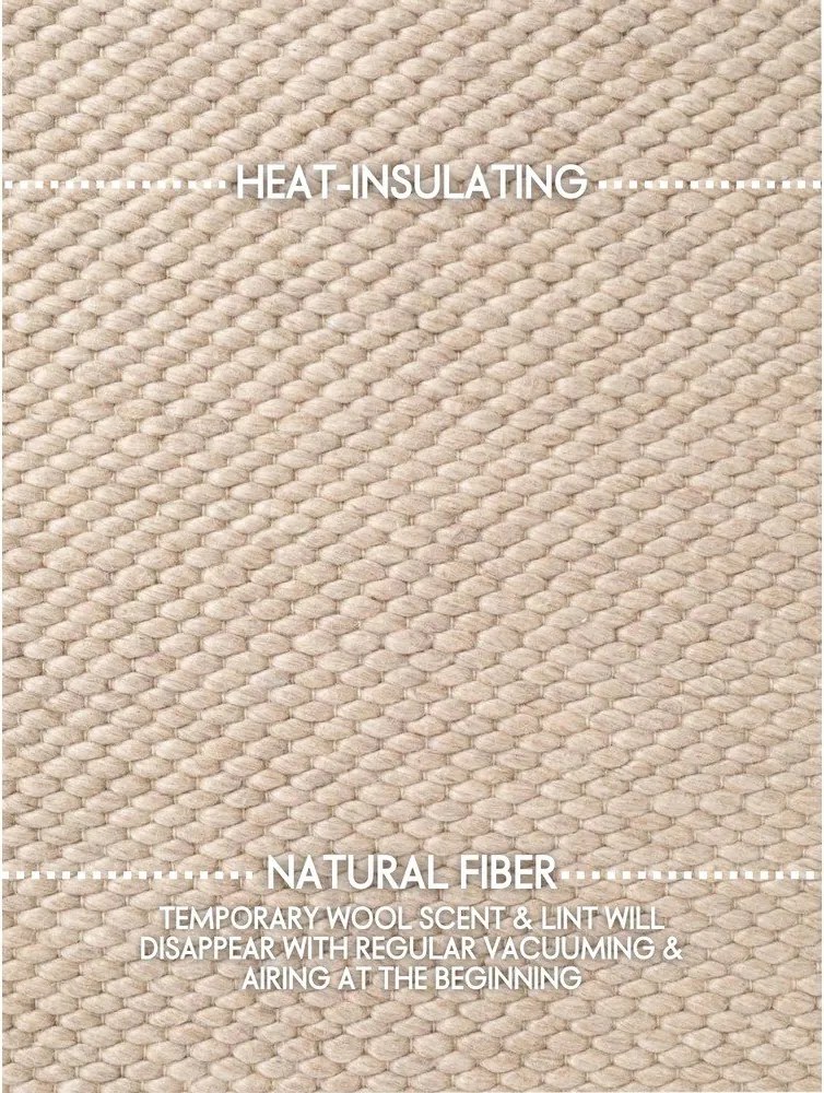 Бежов ръчно изработен вълнен килим 140x200 cm Lyon Beans – Elle Decoration