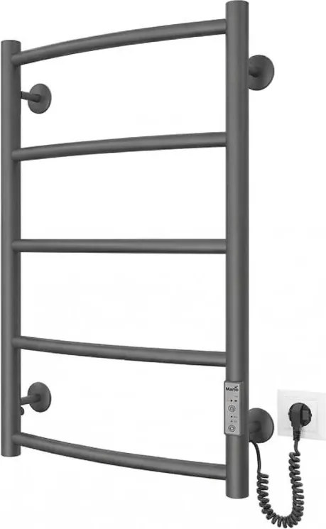 Банен радиатор-лира CLASSIC 65W/230V 66x42 cm неръждаема стомана/антрацит дясна