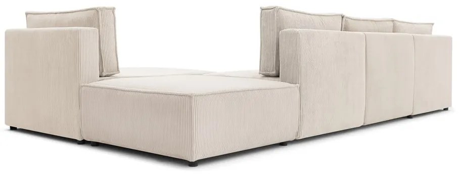 Кремав променлив велурен ъглов диван Nihad modular - Bobochic Paris