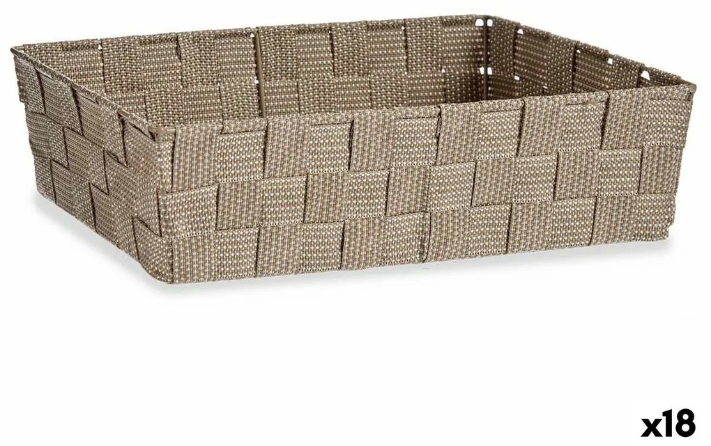 Многофункционална Кошница Бежов Плат 3,8 L 34 x 8,5 x 21 cm (18 броя)