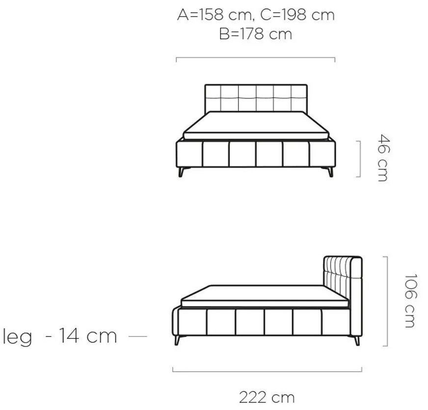 Тапицирано легло Campel-Portokali-140 x 200