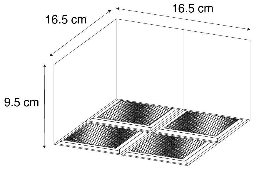 Дизайнерски прожектор златен 4-светлина - Qubo Honey