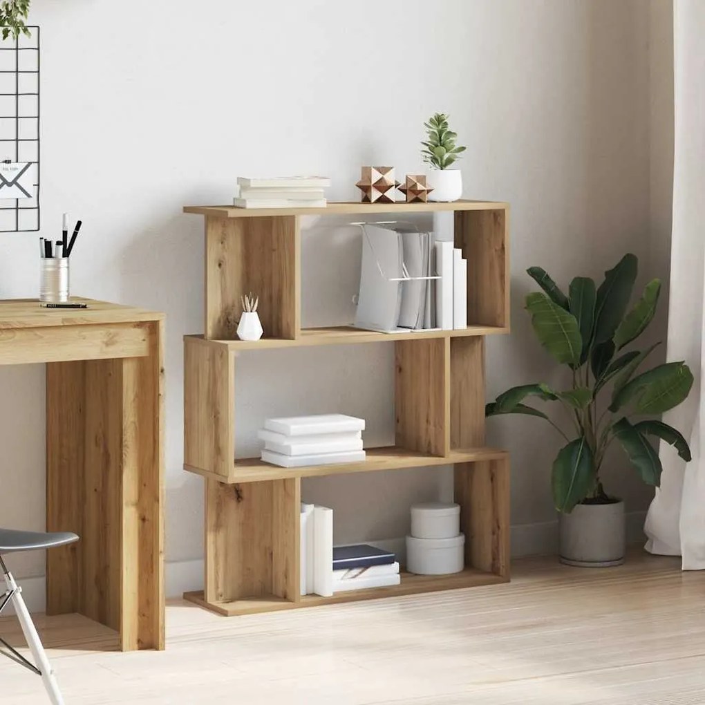 855773 vidaXL Библиотека, дъб артизан, 80x24x96 см, инженерно дърво