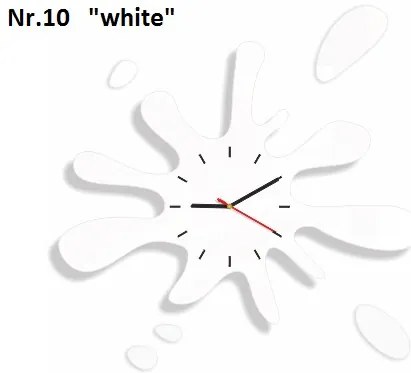Модерен стенен часовник във формата на пръски Бял