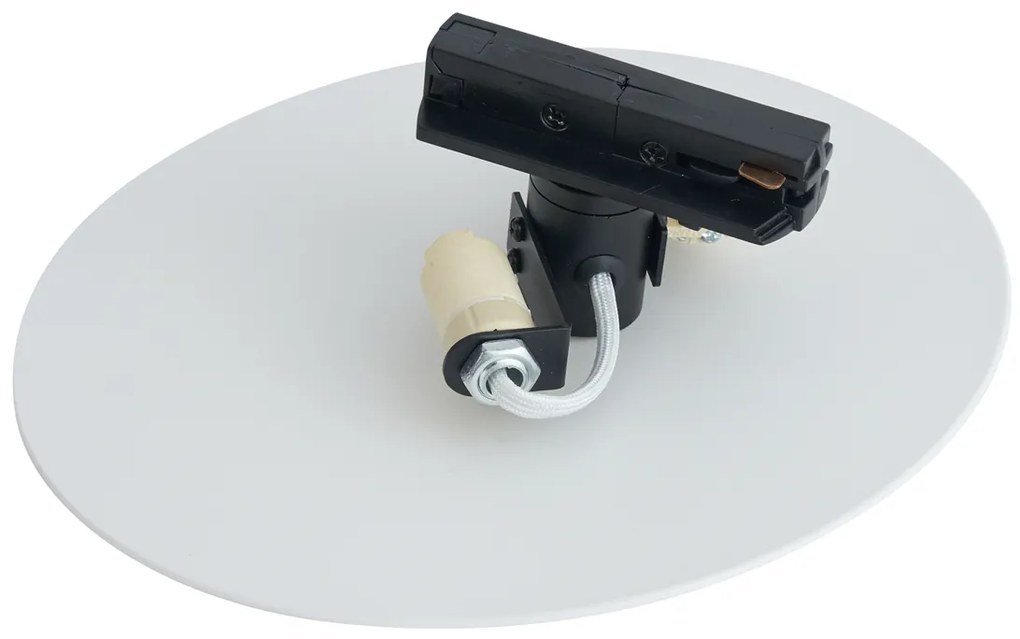 Модерна бяла таванна лампа за релсова система за осветление 1-фазна 2-лампи - Iconic Pulley