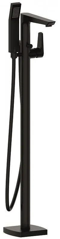 Стоящ смесител за вана ICL 8214B, месинг, черен мат, подово захранване, с шлаух и слушалка, 94.8x20.15см
