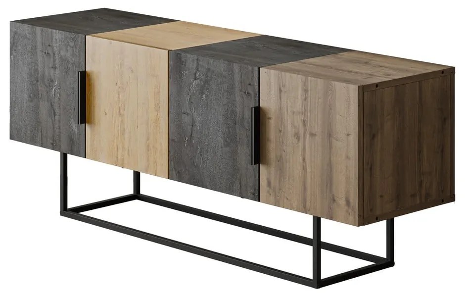 Масичка за телевизор в дъбов декор в естествено кафяво 140x55 cm Titan - Marckeric