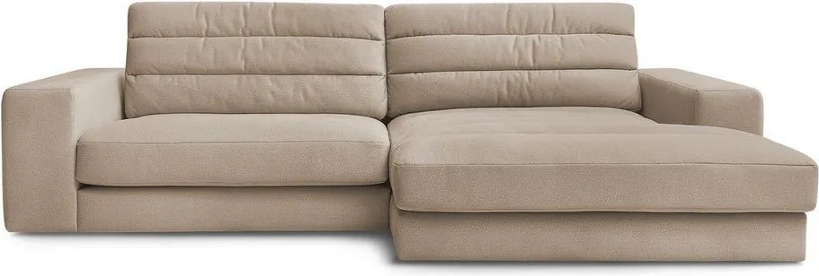 Кафяво-сив кадифен ъглов диван (десен ъгъл) Sierra – Bobochic Paris