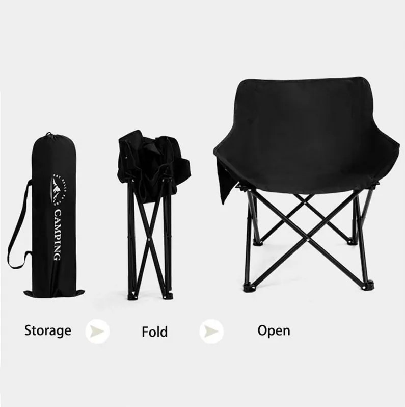 Сгъваем туристически стол с практичен калъф за носене Кремообразно