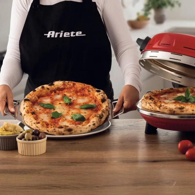 Електрическа фурна за пица Ariete "Pizzeria Gourmet" 0934/00, 1500W, 32 см, До 400C, 5 нива, , Червен