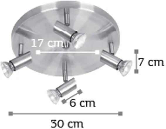 Спот за стена InLight 9075-4-Nikel
