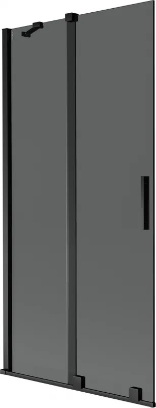 Mexen Velar двукрилен плъзгащ се параван за вана 95 x 150 cm, графит, черен - 896-095-000-41-70
