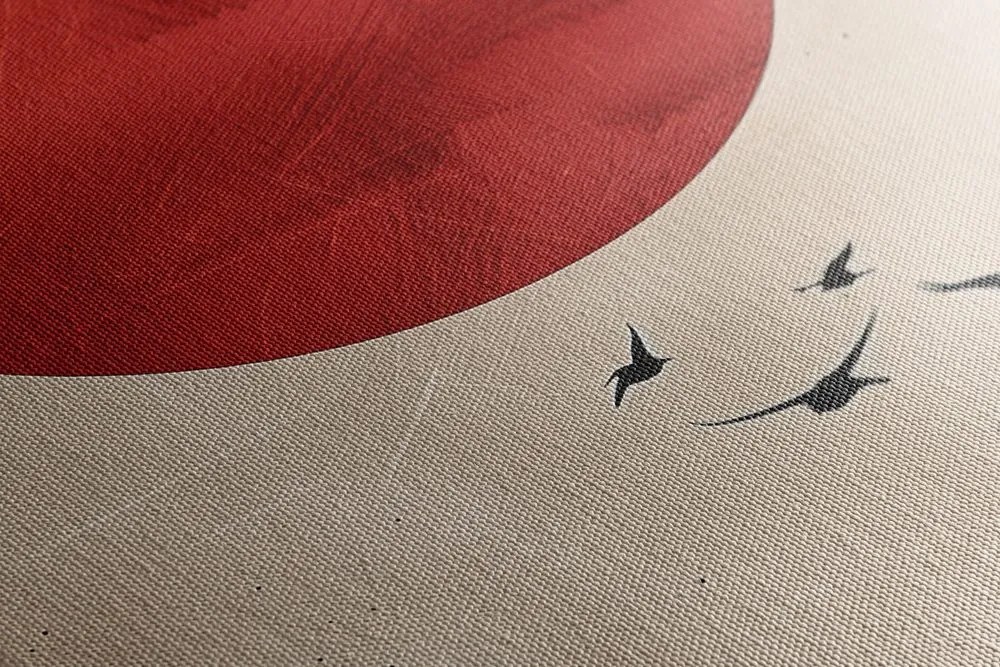 Картина на платно – Japandi магията на червената луна