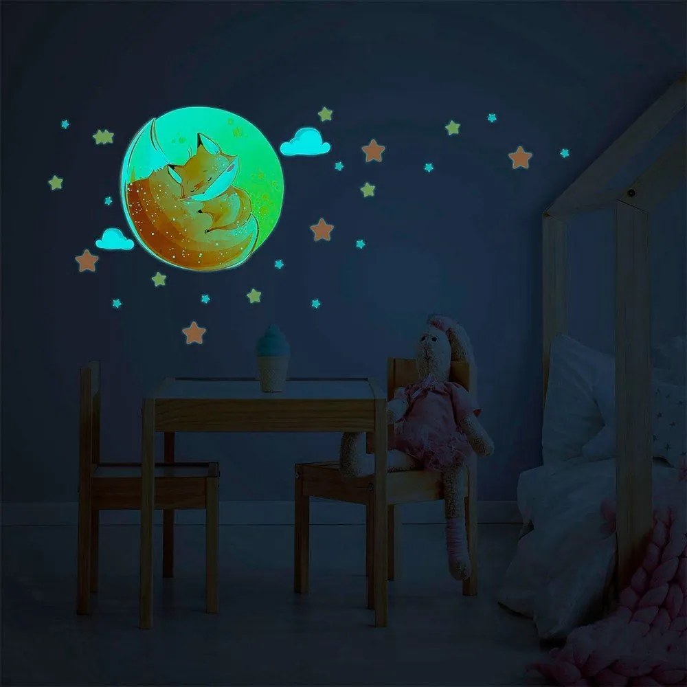 Детски стикер за стена 30x30 cm Dreamy Fox - Ambiance