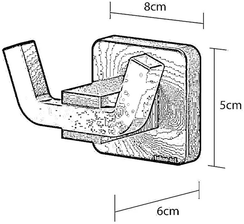 Закачалка за кърпи TEKNO TEL MG-336B , с две куки матирано с черно