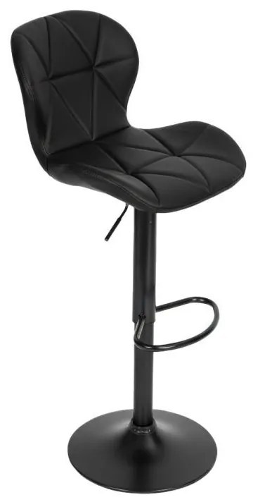 Регулируем на височина въртящ се бар стол с облегалка Сив