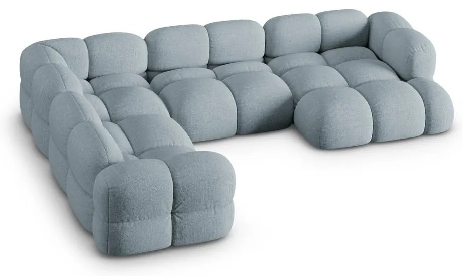 Светлосин ъглов диван (ляв ъгъл/U форма) Loretto – Cosmopolitan Design
