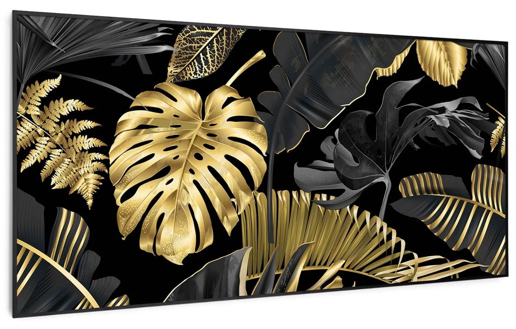 Klarstein Wonderwall Air Art Smart, инфрачервен отоплител, черно листо, 120 х 60 см, 700 W