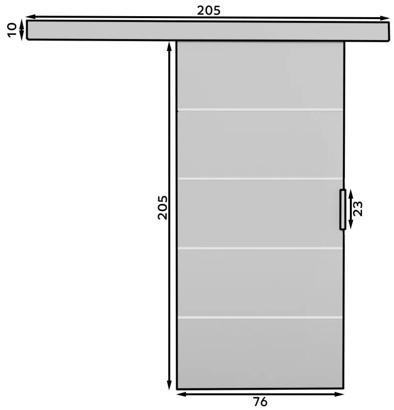 Плъзгаща се врата Piedmont-Mauro-Length: 76 cm