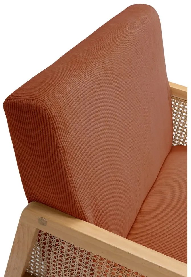 Велурено кресло в цвят тухла Debra - Marckeric