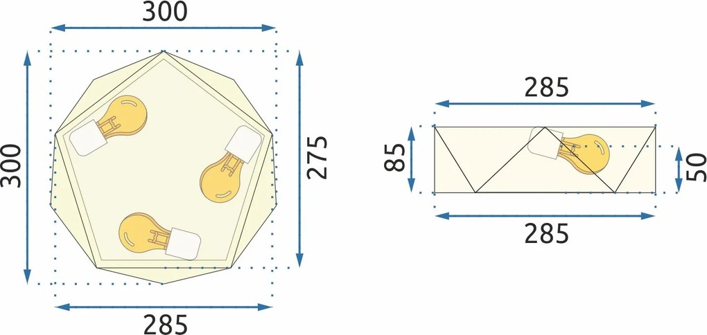 Плафон Diamond Gold APP875-C 30 cm