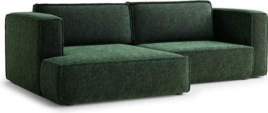 Тъмнозелен шенилов сгъваем/с място за съхранение ъглов диван (ляв ъгъл) Velto – Maison de Rêve