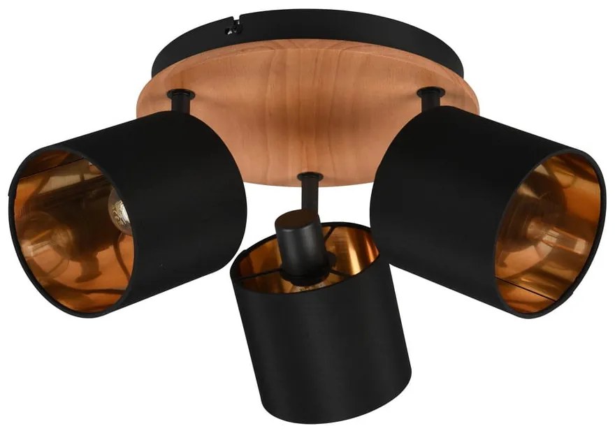 Прожектор в черен и естествен цвят ø 12 cm Tommy – Trio