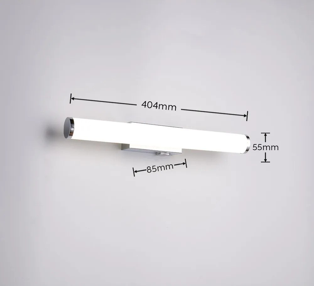 LED стенна лампа в лъскаво сребристо Mattimo – Trio