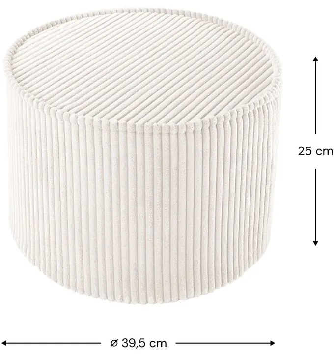 Кремав детски пуф от рипсено кадифе – Wigiwama