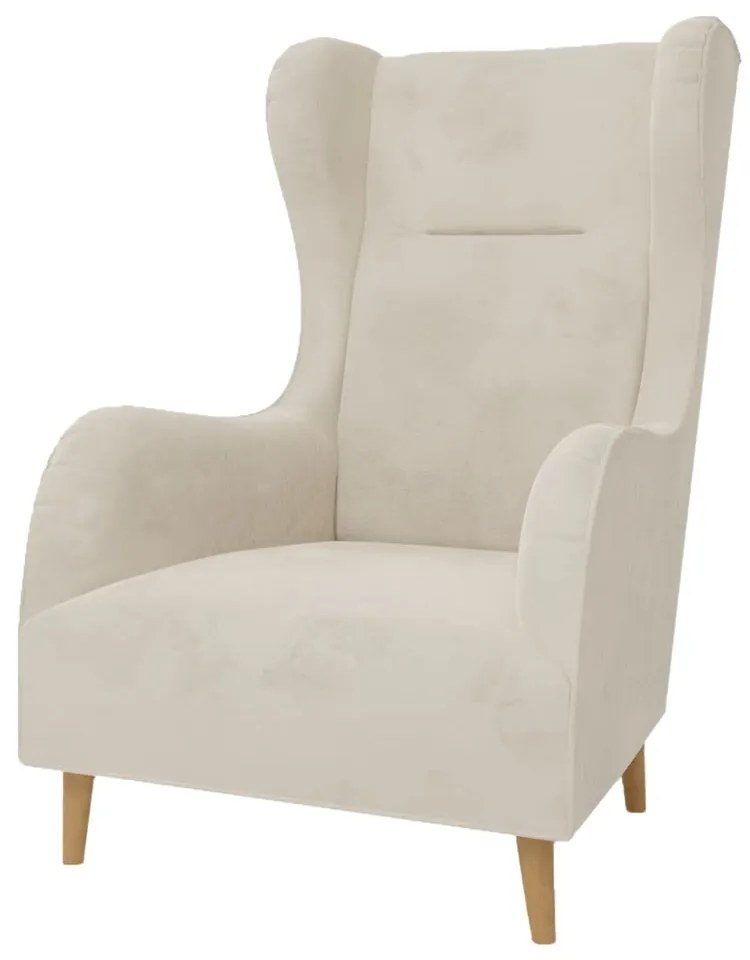 Кремаво кадифено кресло Carole - Ropez
